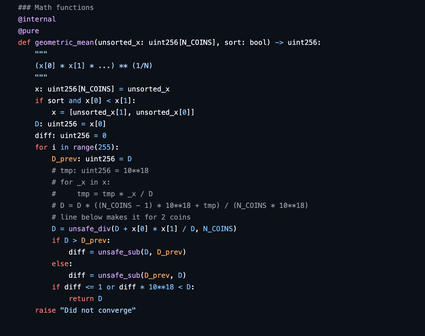 Visual comparison graph of Curve Finance StableSwap hybrid invariant curve versus StabilizerFi flat constant-sum line, illustrating zero slippage for stablecoin pairs in DeFi AMMs
