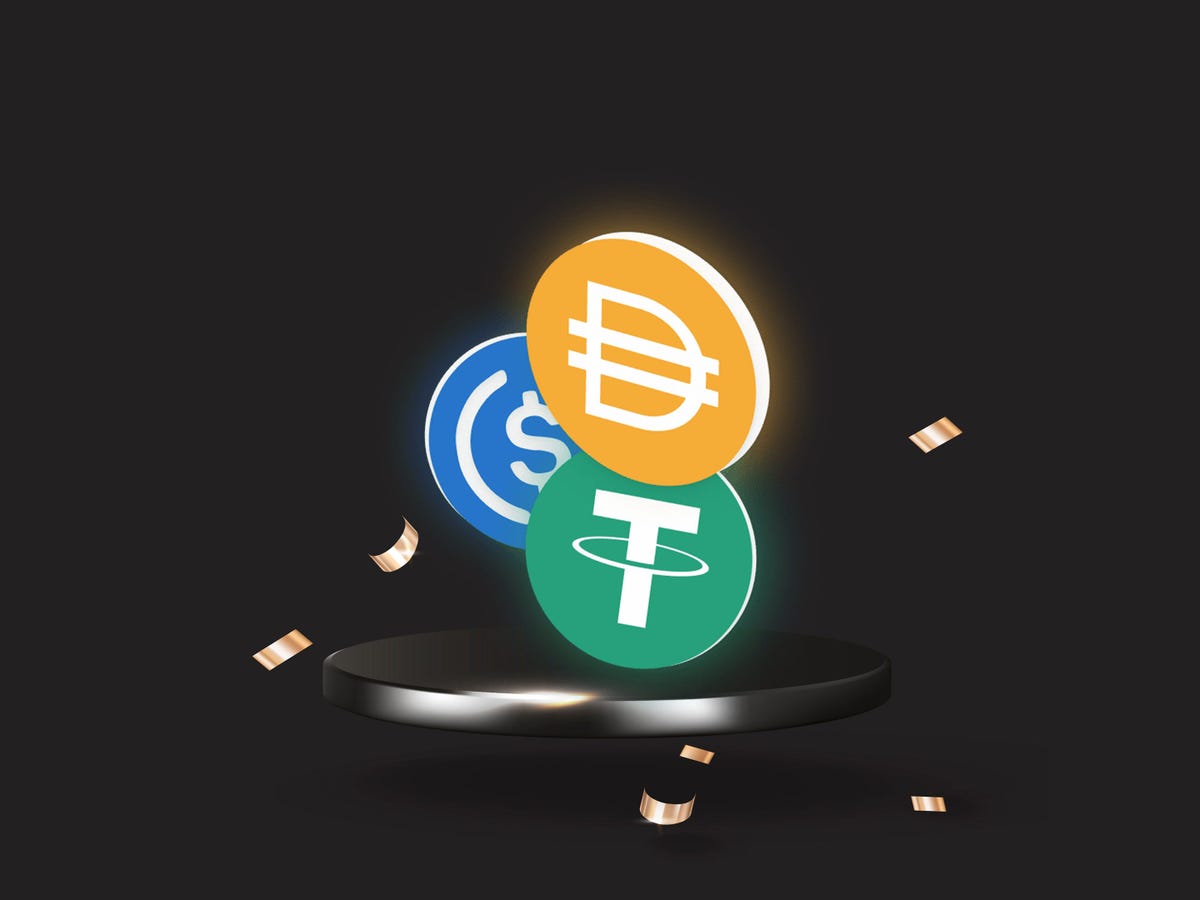 USDC USDT DAI stablecoins icons